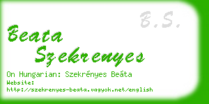 beata szekrenyes business card